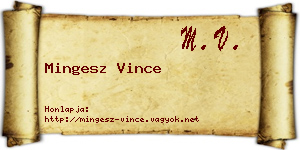 Mingesz Vince névjegykártya